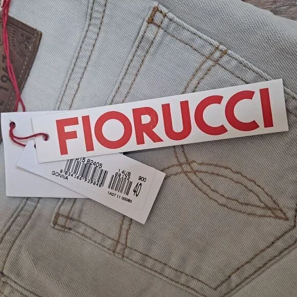 Fiorucci Lightweight Light Gray Wash Denim Pencil Skirt Size 40 Italian/ 6 US - Picture 10 of 12